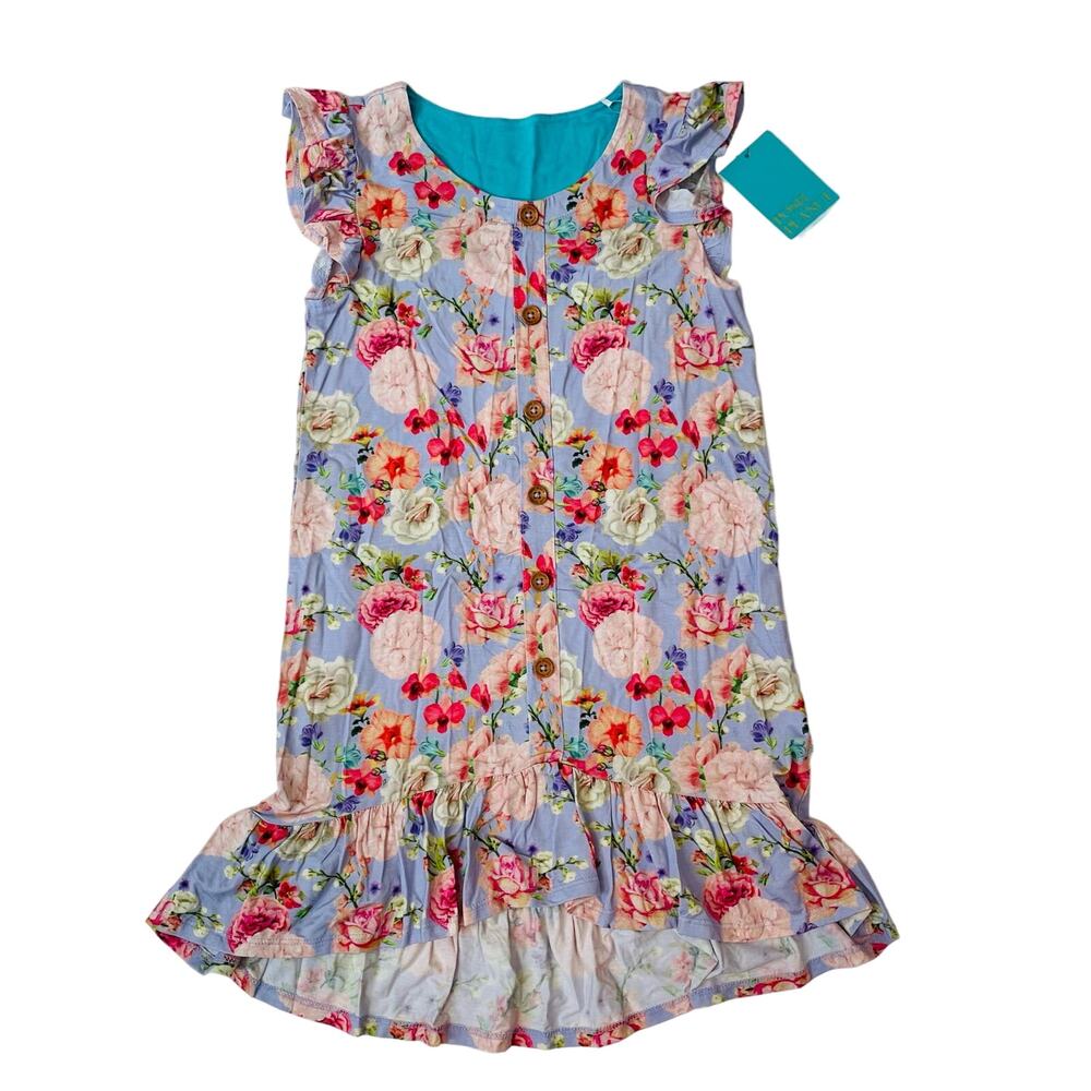 NWT Posh Peanut Size 9 Bellamy Henley Ruffled Capsleeve Dress